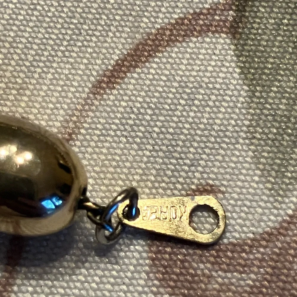 KOREAN STAMPED VINTAGE GOLD NECKLACE AND MATCHED BROOCH EARLY PIECE - Picture 3 of 16